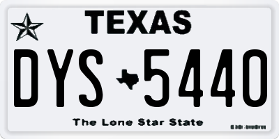 TX license plate DYS5440