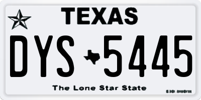 TX license plate DYS5445