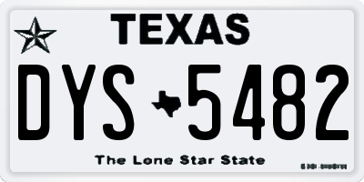 TX license plate DYS5482