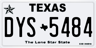 TX license plate DYS5484