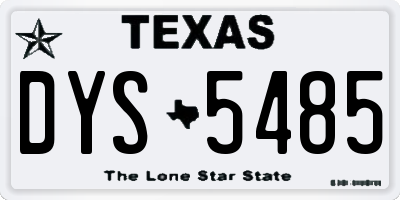 TX license plate DYS5485