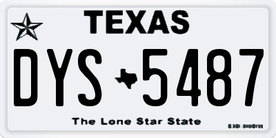 TX license plate DYS5487