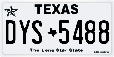 TX license plate DYS5488