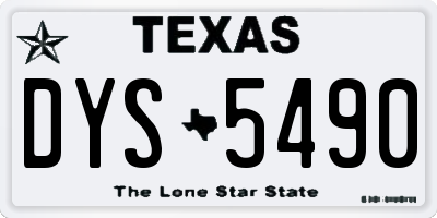TX license plate DYS5490