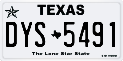 TX license plate DYS5491