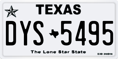 TX license plate DYS5495