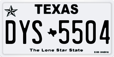 TX license plate DYS5504
