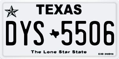 TX license plate DYS5506