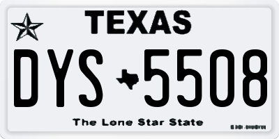 TX license plate DYS5508