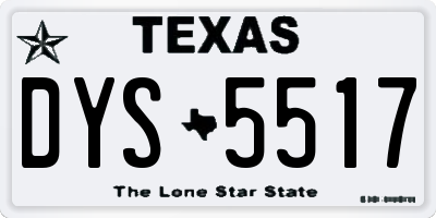 TX license plate DYS5517