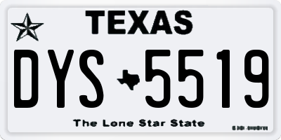 TX license plate DYS5519