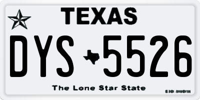 TX license plate DYS5526