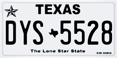 TX license plate DYS5528