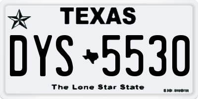 TX license plate DYS5530