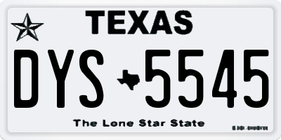 TX license plate DYS5545