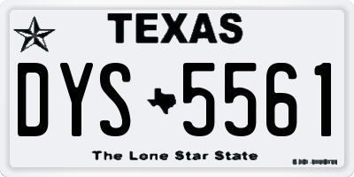 TX license plate DYS5561