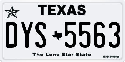 TX license plate DYS5563