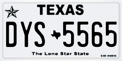TX license plate DYS5565