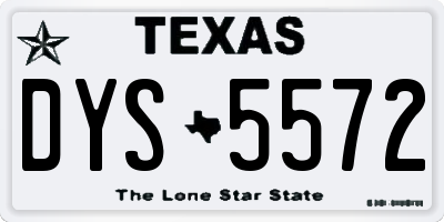 TX license plate DYS5572
