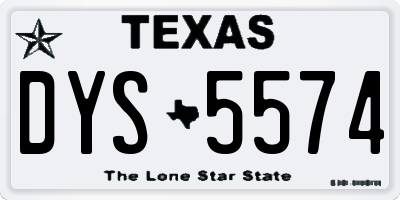 TX license plate DYS5574
