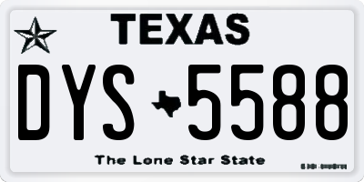 TX license plate DYS5588