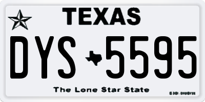 TX license plate DYS5595