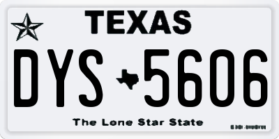 TX license plate DYS5606