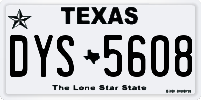 TX license plate DYS5608