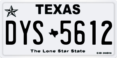 TX license plate DYS5612