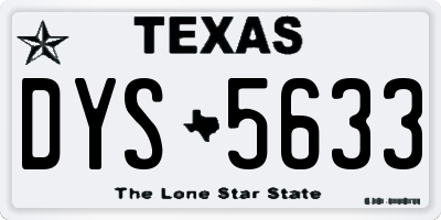 TX license plate DYS5633
