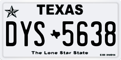 TX license plate DYS5638