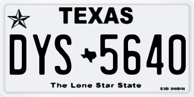 TX license plate DYS5640