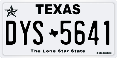 TX license plate DYS5641