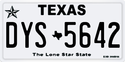 TX license plate DYS5642