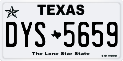 TX license plate DYS5659