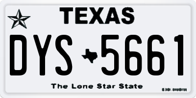TX license plate DYS5661