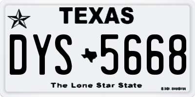TX license plate DYS5668