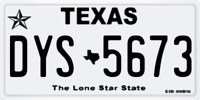 TX license plate DYS5673