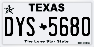 TX license plate DYS5680
