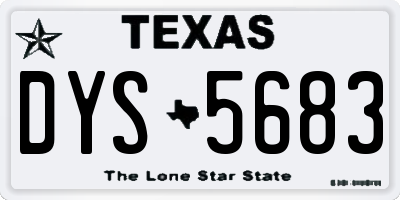 TX license plate DYS5683