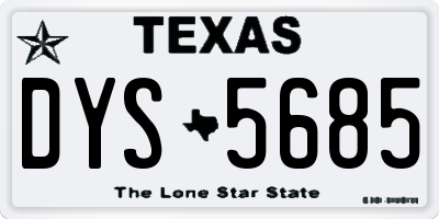 TX license plate DYS5685