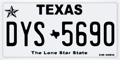 TX license plate DYS5690