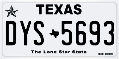 TX license plate DYS5693