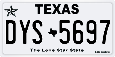 TX license plate DYS5697
