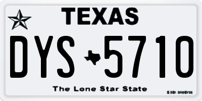TX license plate DYS5710