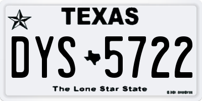 TX license plate DYS5722