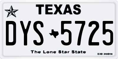 TX license plate DYS5725