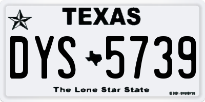 TX license plate DYS5739