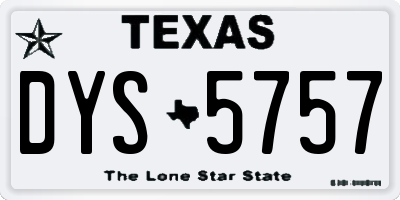 TX license plate DYS5757