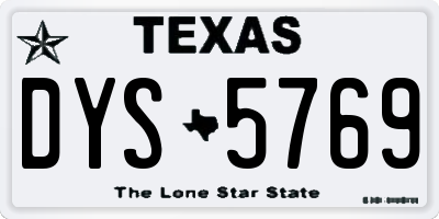 TX license plate DYS5769